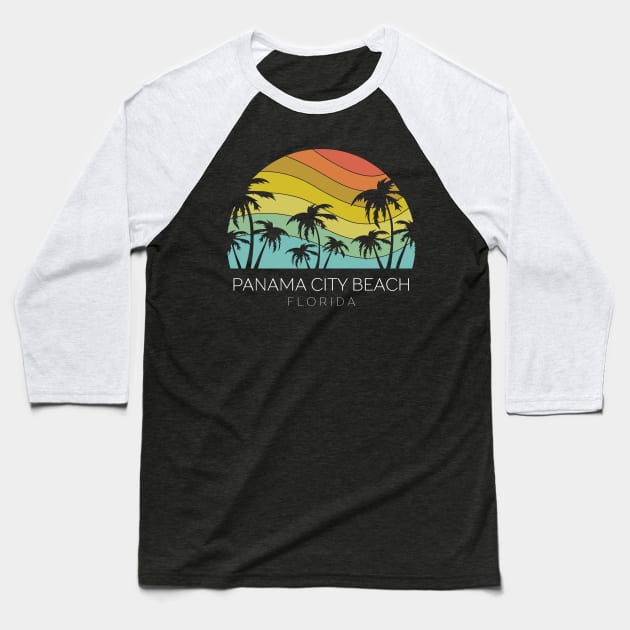 Panama City Beach Florida Retro State Summer Keys Vintage Baseball T-Shirt by Shirtsurf